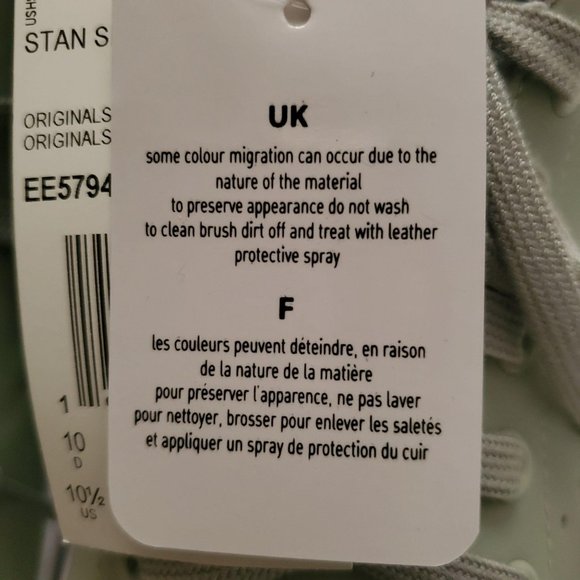 Adidas Stan Smith Men’s Shoes Ash Silver/Easy Mint/Cloud White Size US 10 ½ NWT - Picture 16 of 16